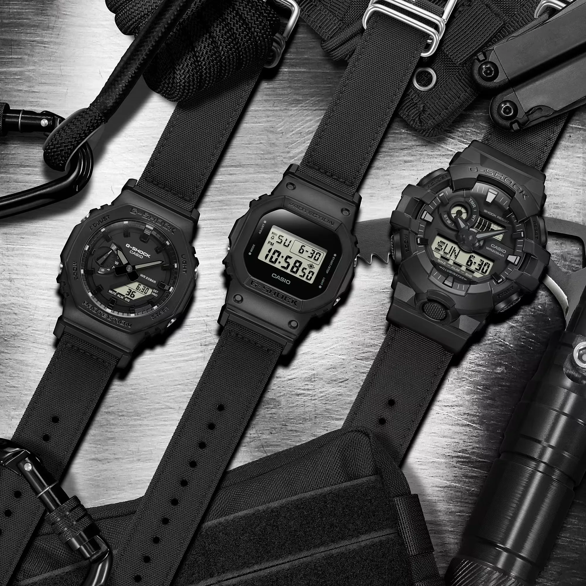 CASIO G-SHOCK Utility Black w/ Cordura Eco Band Watch GA700BCE-1A
