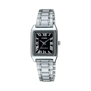 Casio LTPV007D-1B Silver Black Face Analogue Band Watch