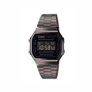 Casio Men's Vintage Silver Gunmetal Black Face