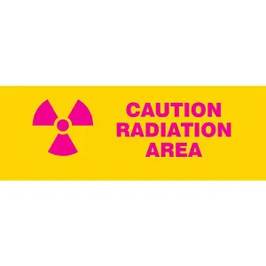 Caution Radiation Area Sign, 4” x 10”