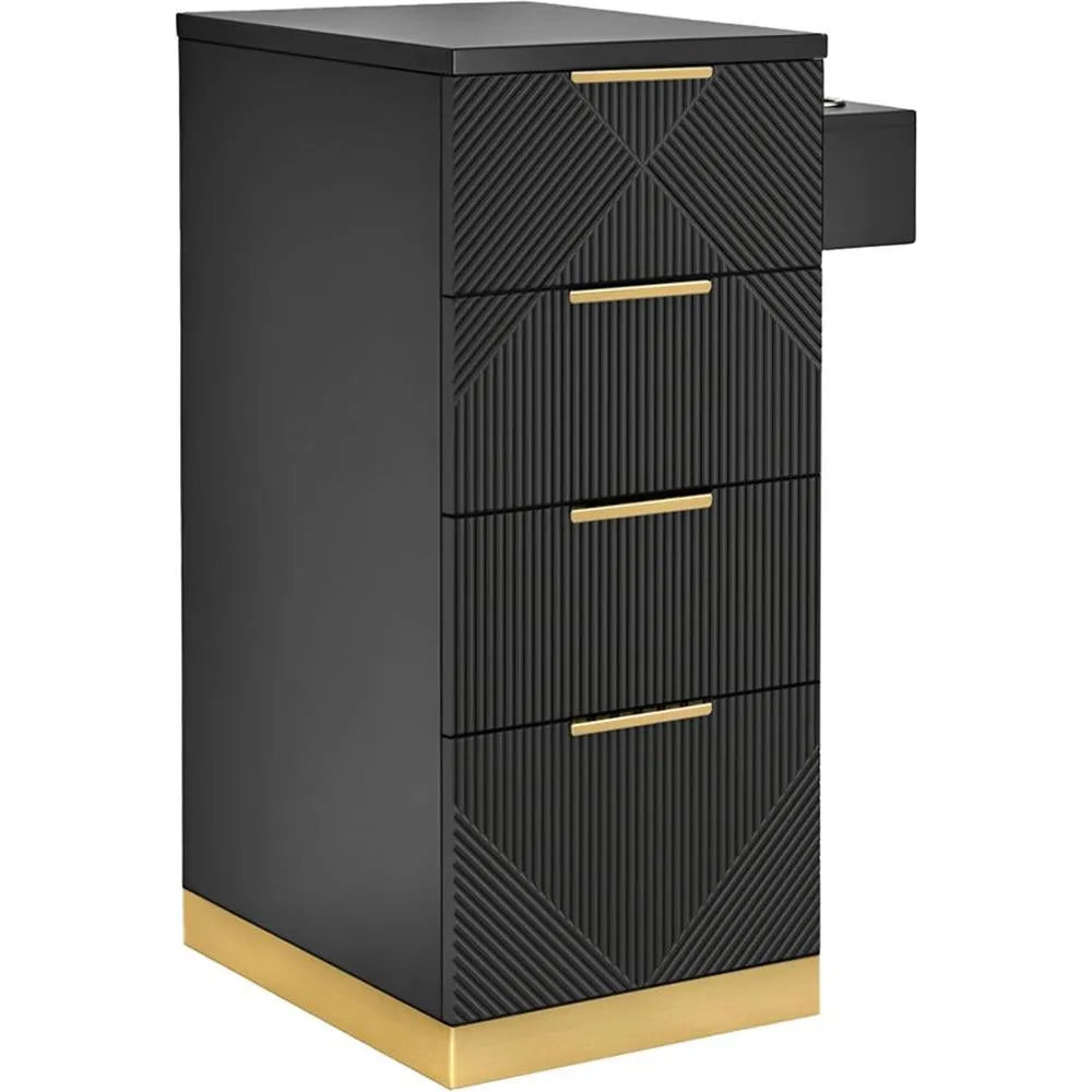 Celine Styling Station Side Cabinet / Black by Deco Salon Furniture