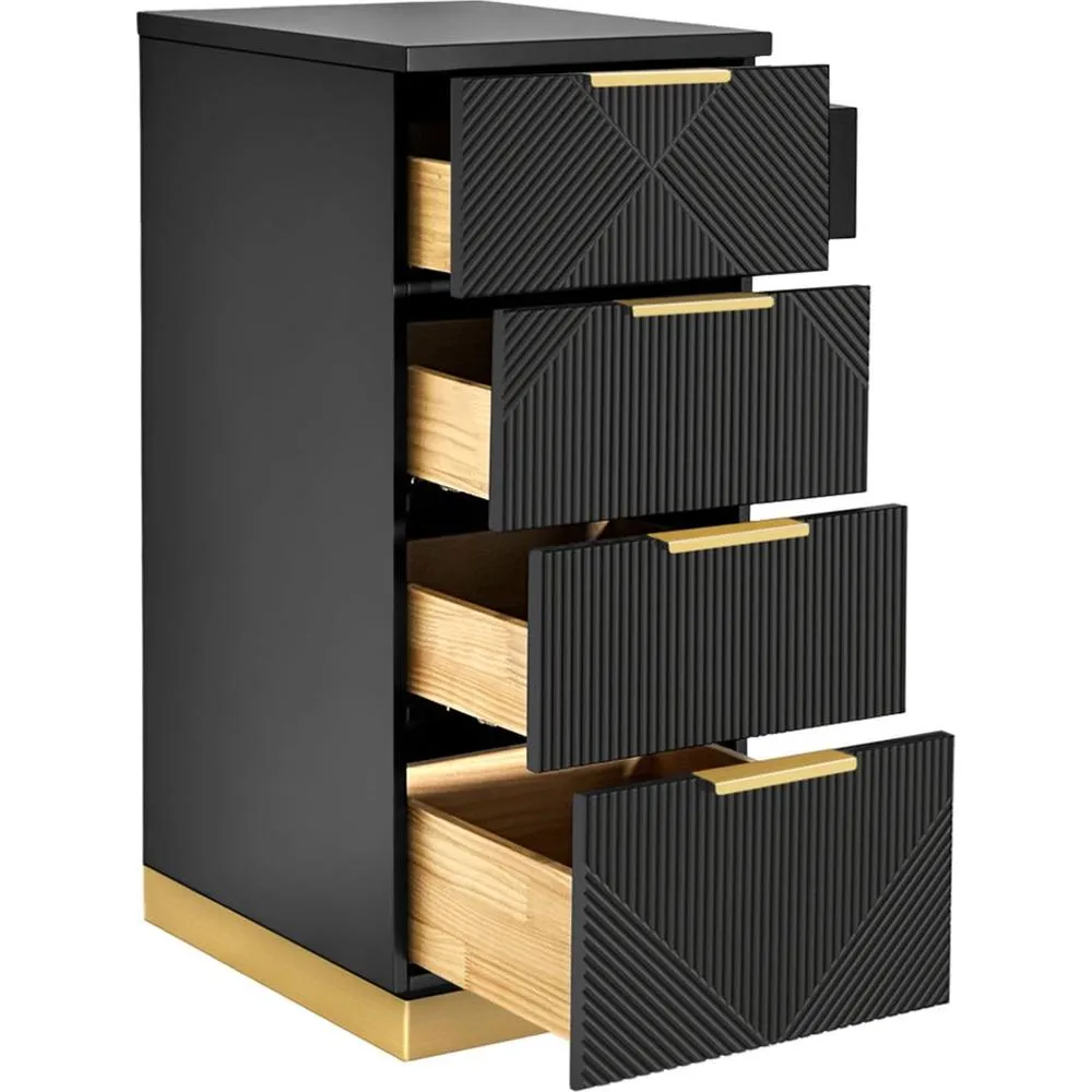 Celine Styling Station Side Cabinet / Black by Deco Salon Furniture