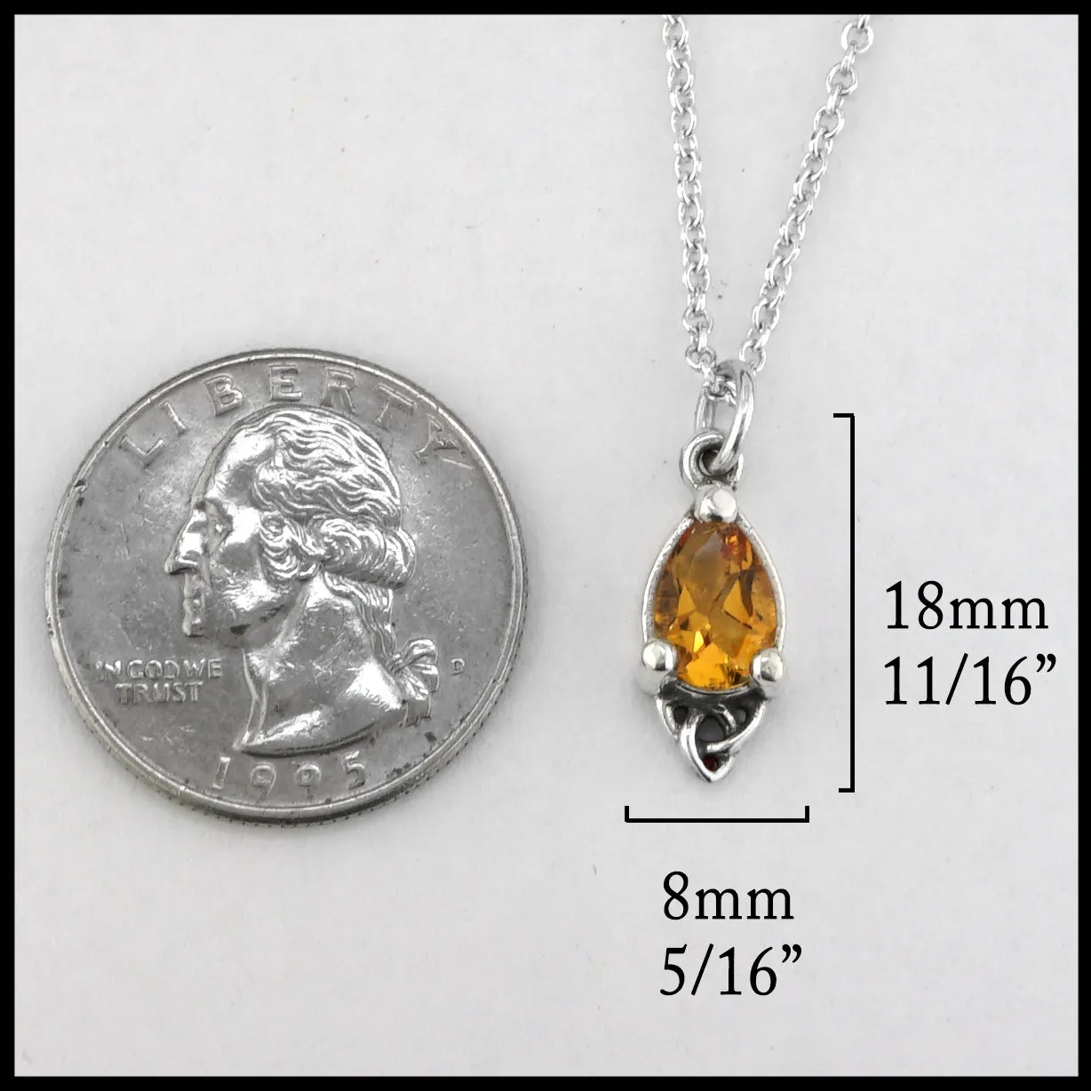Celtic Goddess Pendant and Earring Set with Citrine