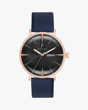Certified Imperfect Elegadoom Black Rosegold Blue Leather