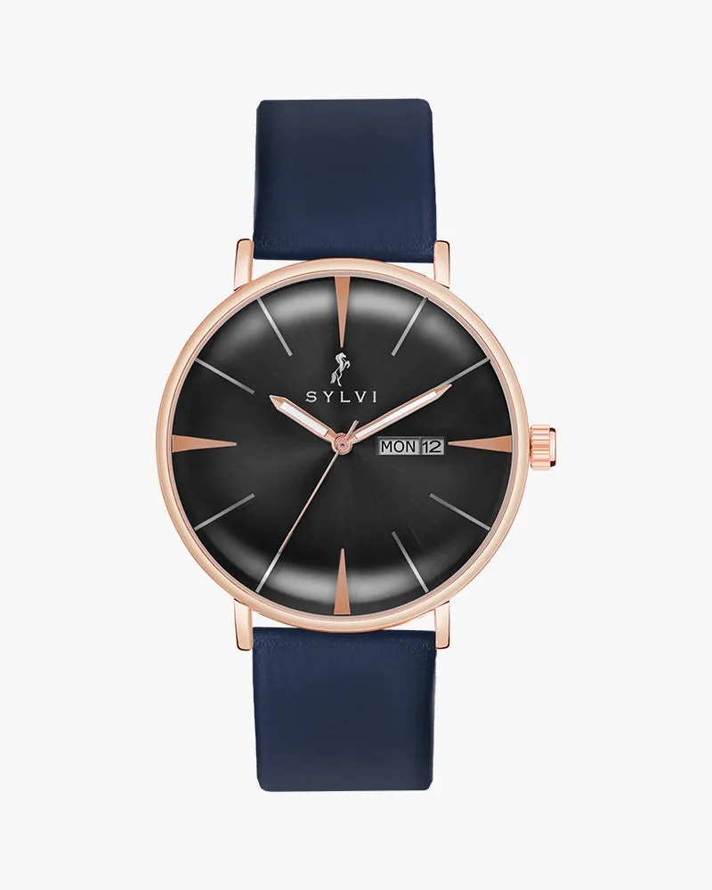 Certified Imperfect Elegadoom Black Rosegold Blue Leather