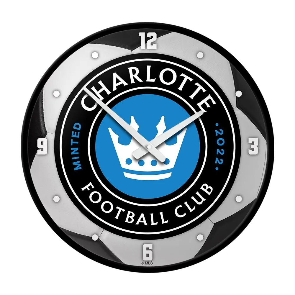 Charlotte FC: Soccer Ball - Modern Disc Wall Clock