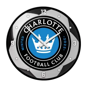 Charlotte FC: Soccer Ball - Modern Disc Wall Clock