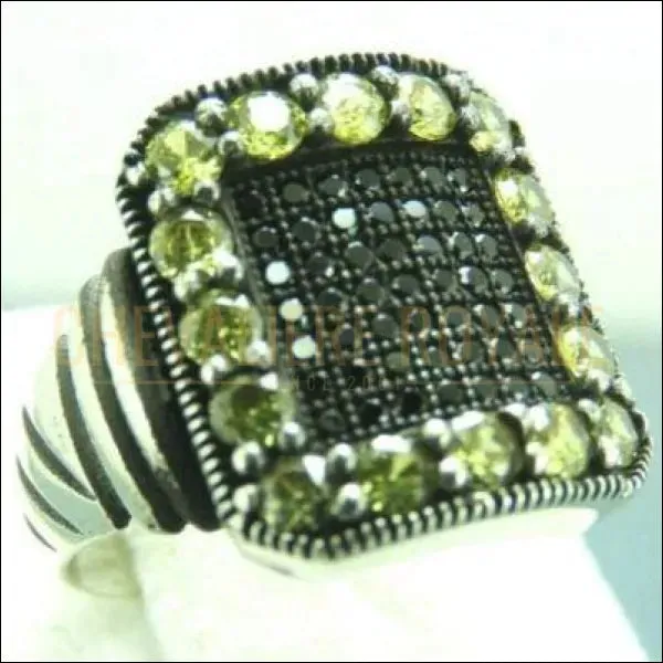 Chevalière homme en argent artisanale la pierre citrine et onyx