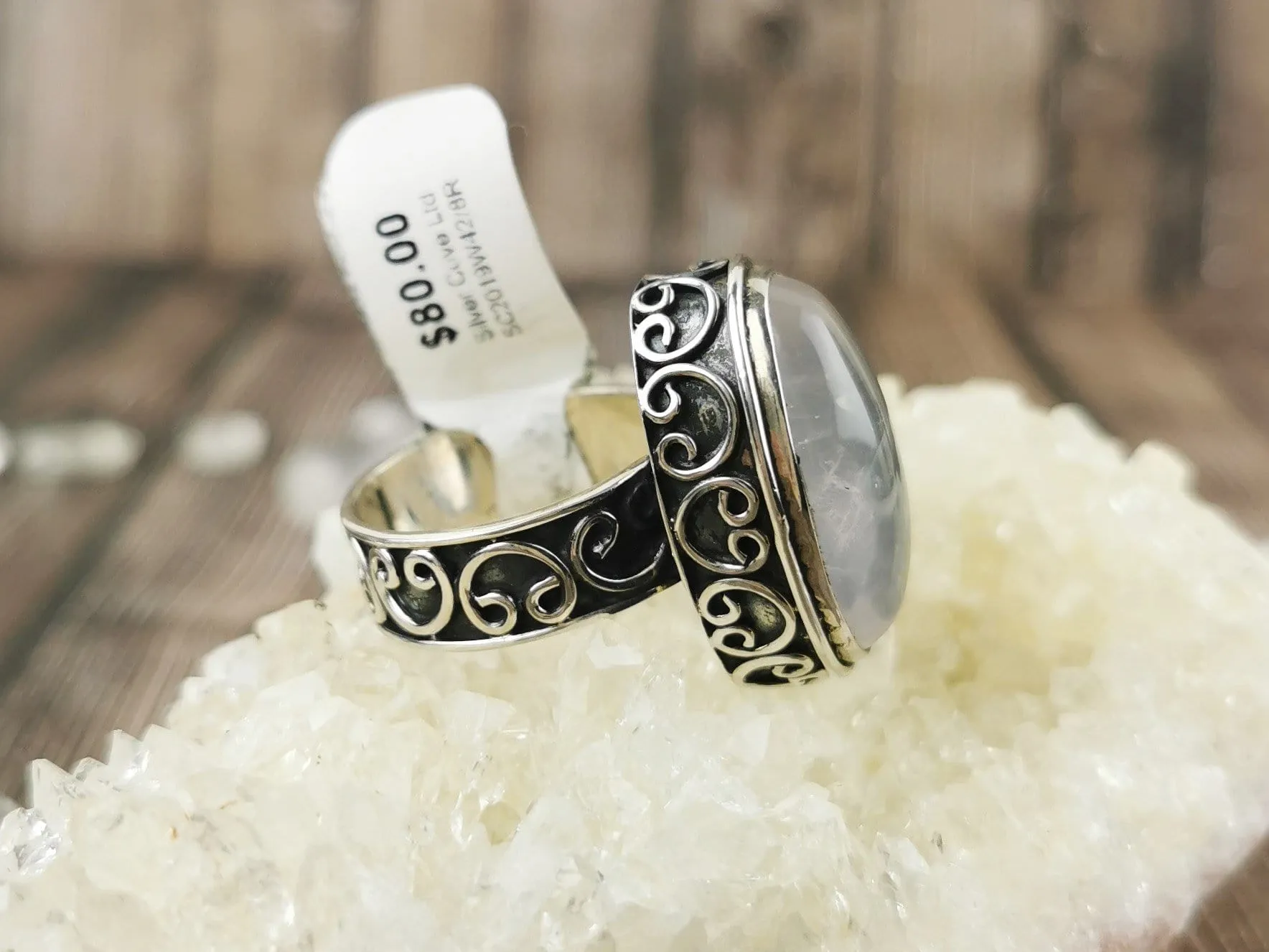 Chunky Rose Quartz Ring Size 7.5