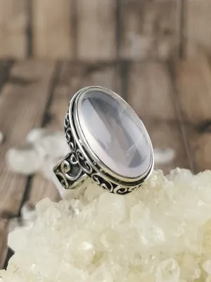 Chunky Rose Quartz Ring Size 7.5
