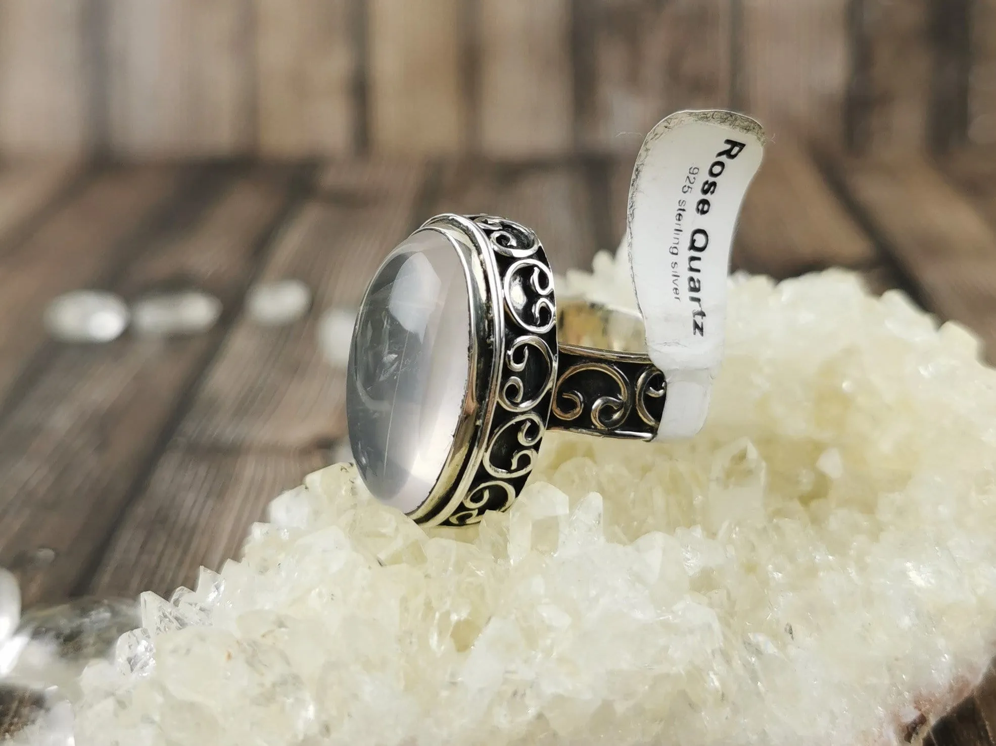 Chunky Rose Quartz Ring Size 7.5