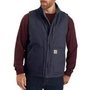 CL104277-2XL-Navy Vest Carhartt Wash Duck Mock Neck Sherpa Lined