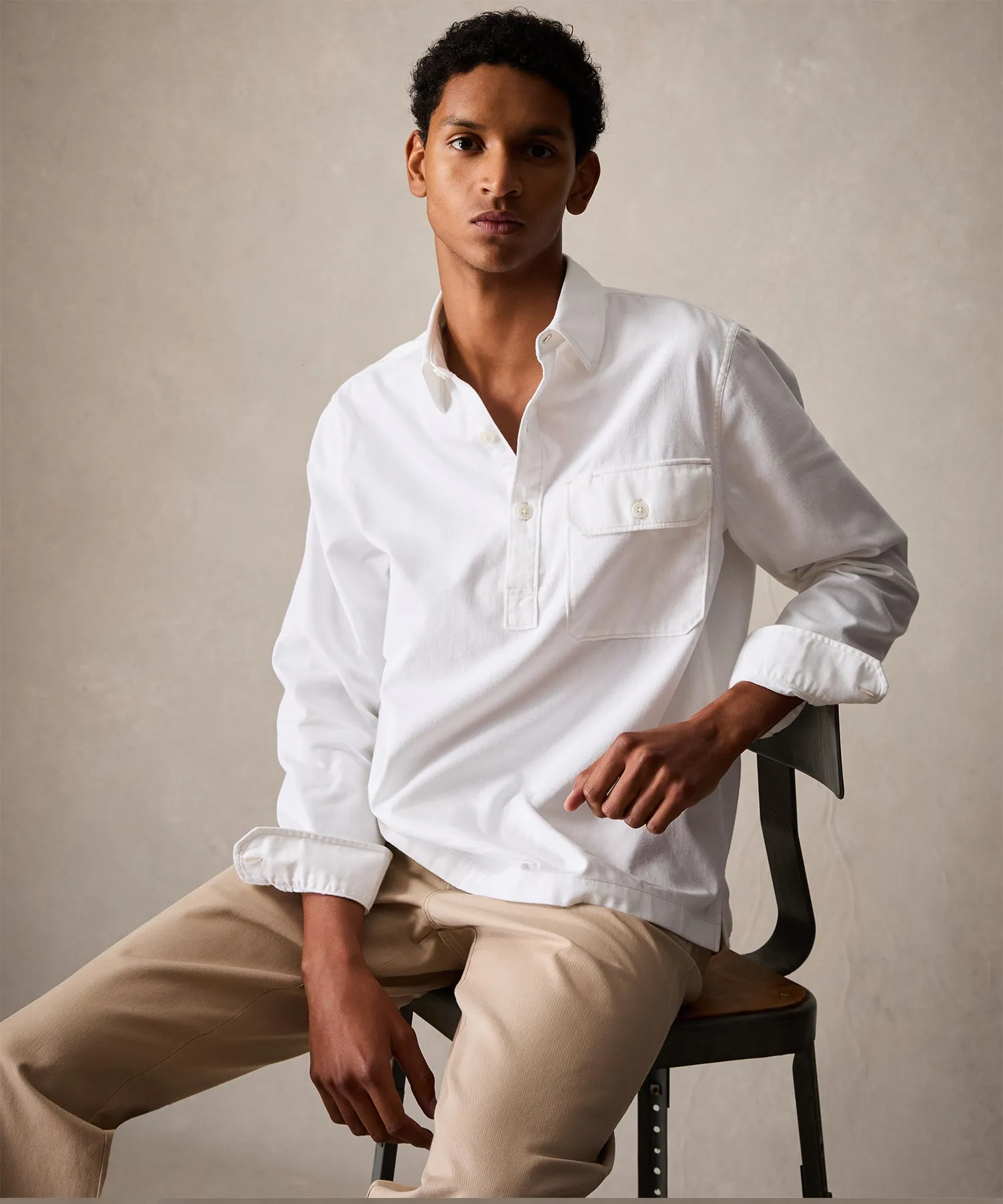 Classic Fit Denim Mariner Shirt