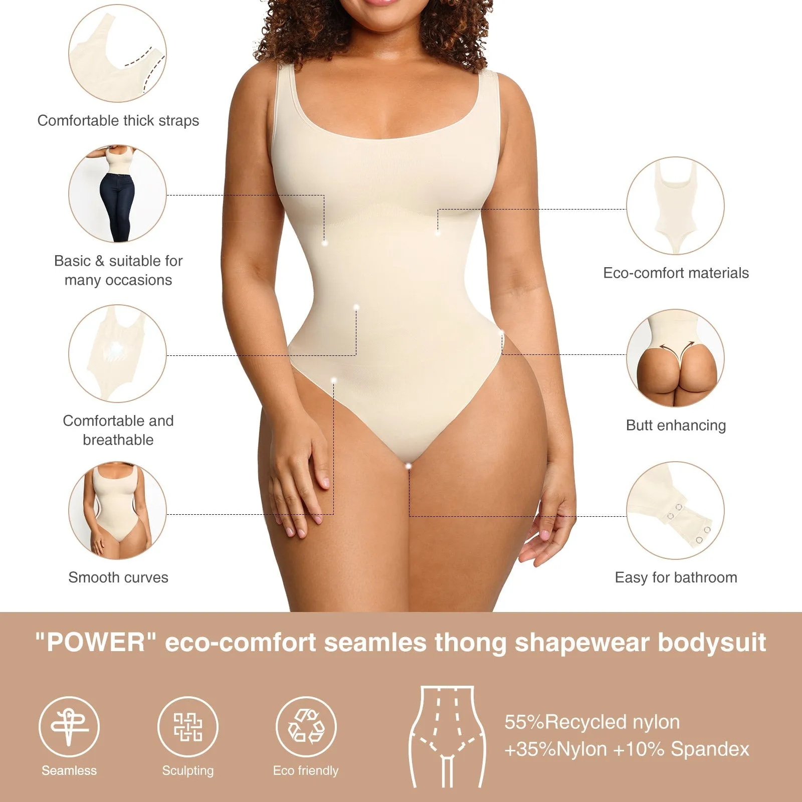 Classic Ivory Slimming Bodysuit Tank