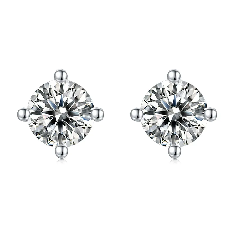 Classic Round 2ctw. Moissanite Stud Earrings and 2ct Moissanite Pendant Necklace Jewelry Set