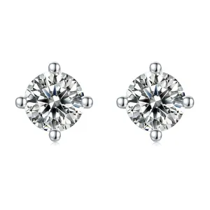 Classic Round 2ctw. Moissanite Stud Earrings and 2ct Moissanite Pendant Necklace Jewelry Set