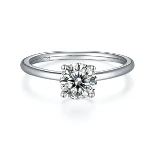 Classic Solitaire Round Cut 1ct Moissanite Ring
