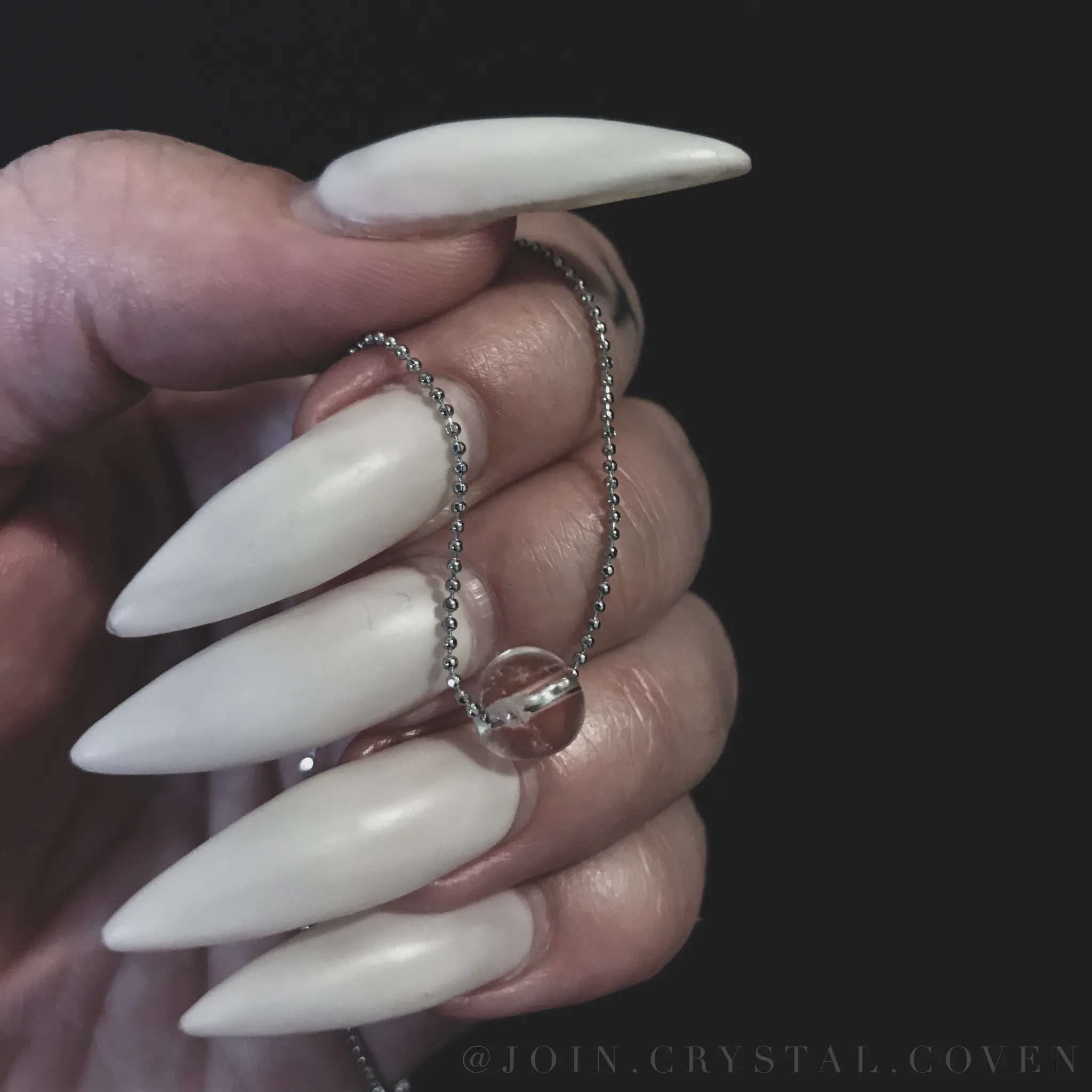 Clear Quartz Crystal Ball Necklace