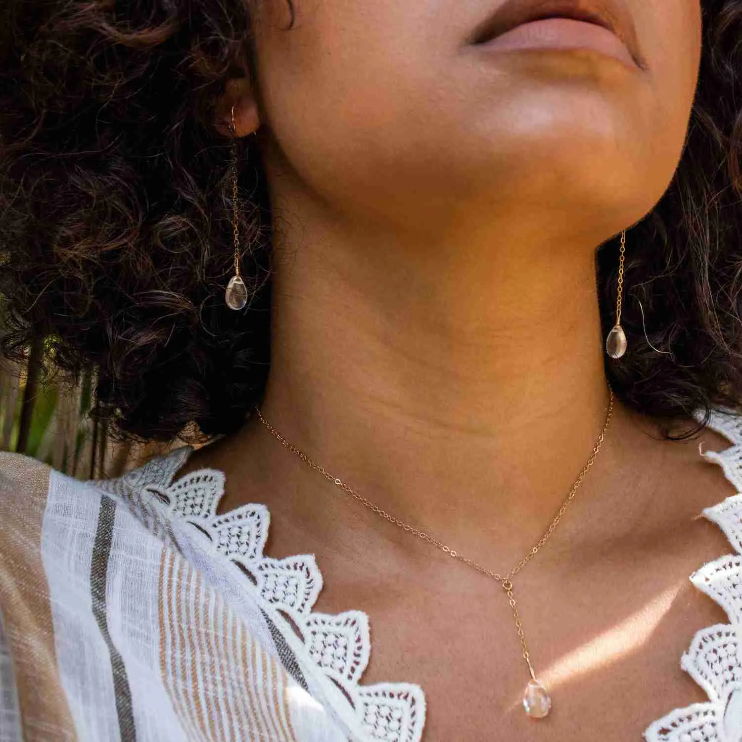Clear Quartz Drop Earrings