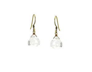Clear Quartz Droplet Earrings
