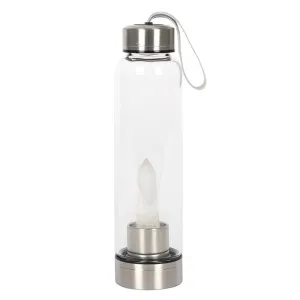 Clear Quartz Energising Glass Water Bottle