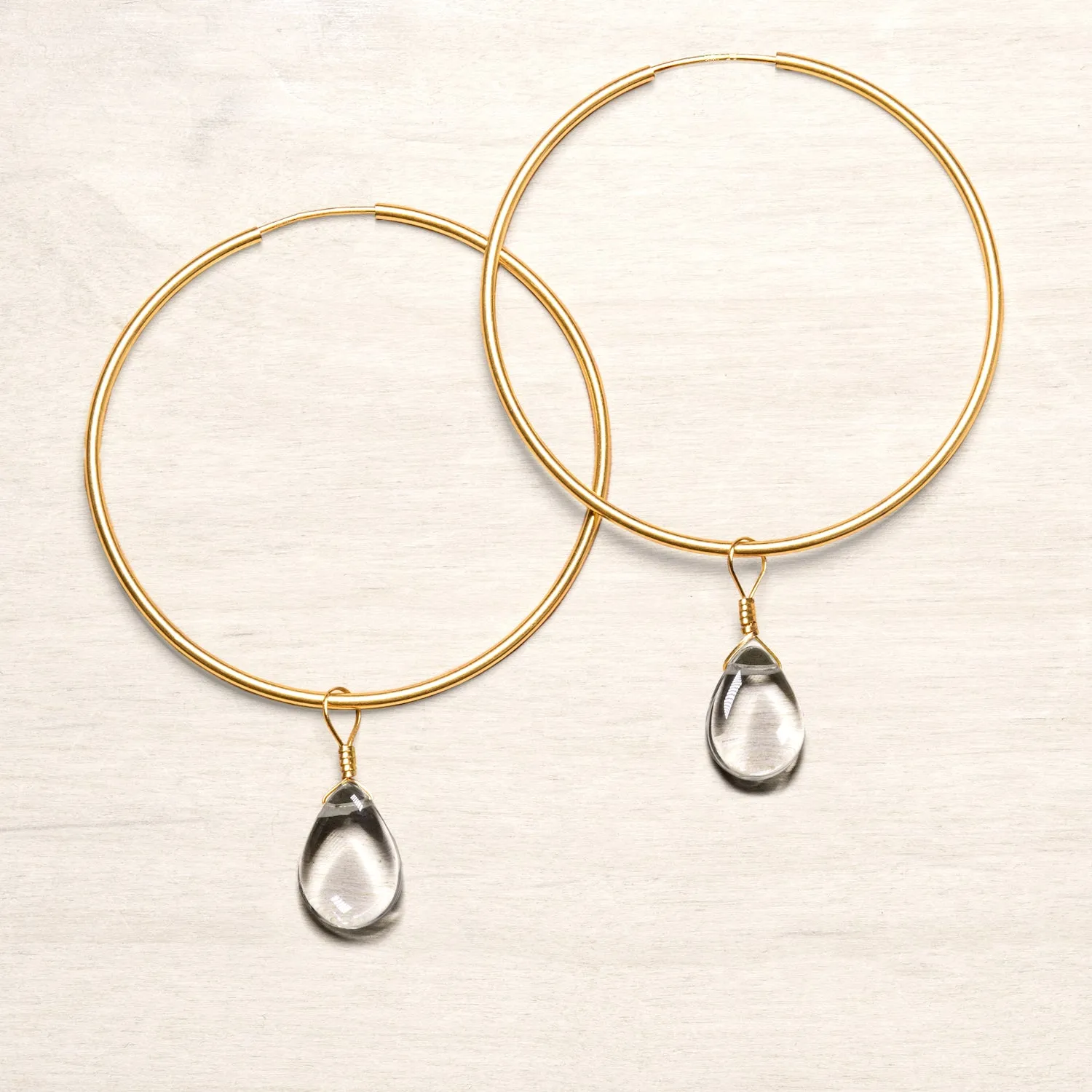 Clear Quartz Hoop Earrings