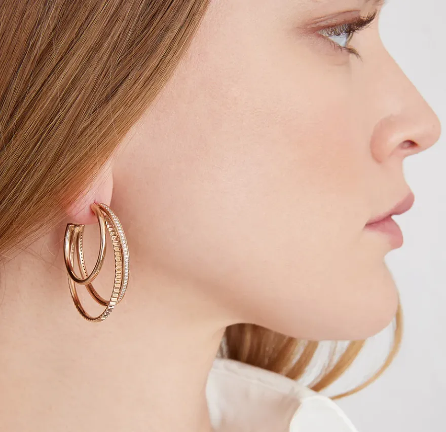 Clive Gold and Diamond Triple Hoops