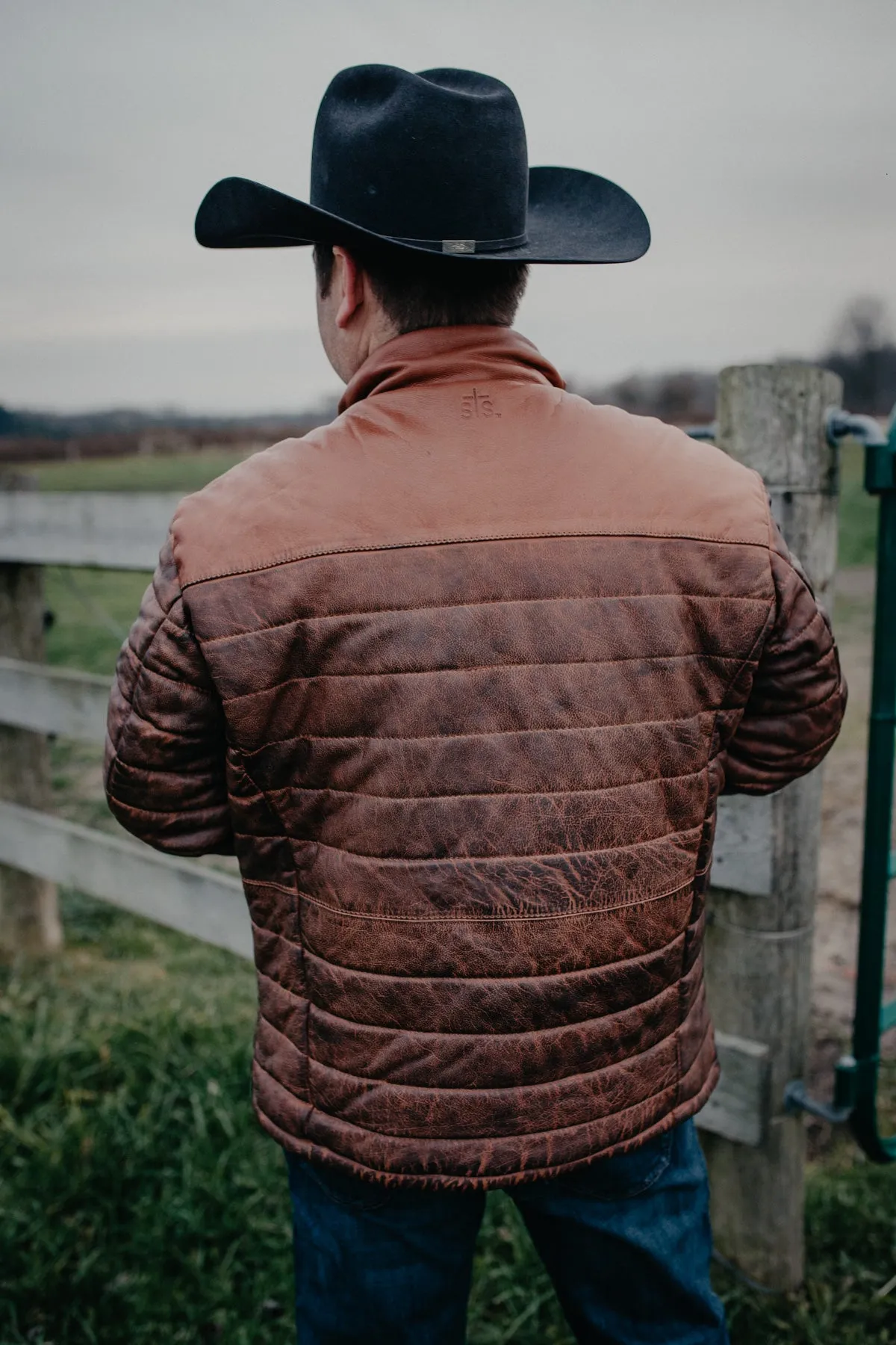 'Clyde' Men's Tobacco Puff Leather Jacket by STS Ranchwear (M - XXL)
