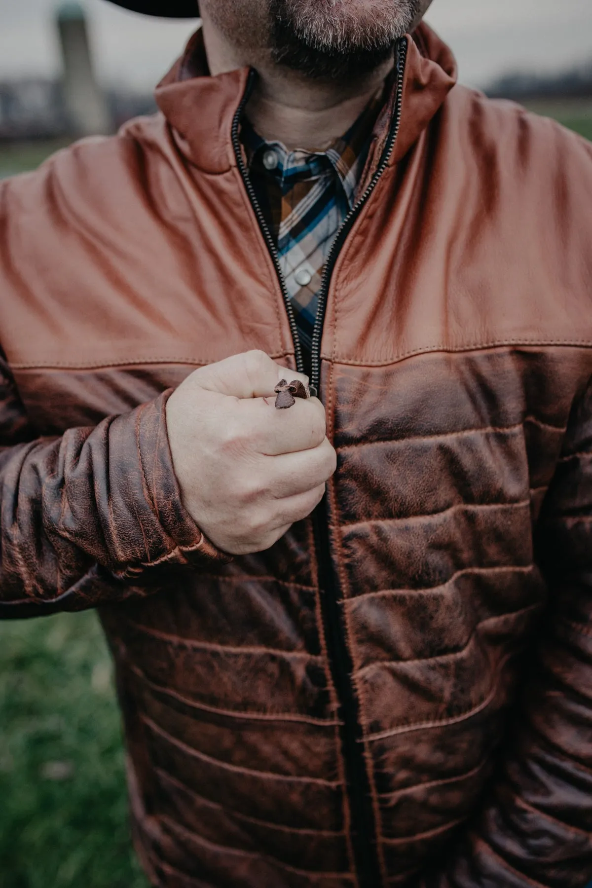 'Clyde' Men's Tobacco Puff Leather Jacket by STS Ranchwear (M - XXL)