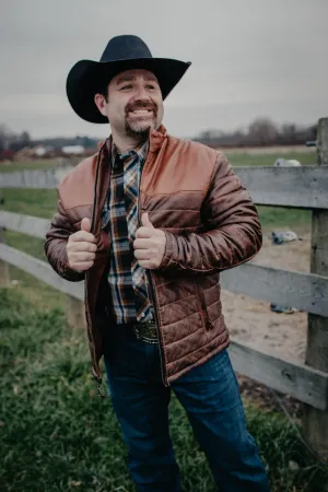 'Clyde' Men's Tobacco Puff Leather Jacket by STS Ranchwear (M - XXL)
