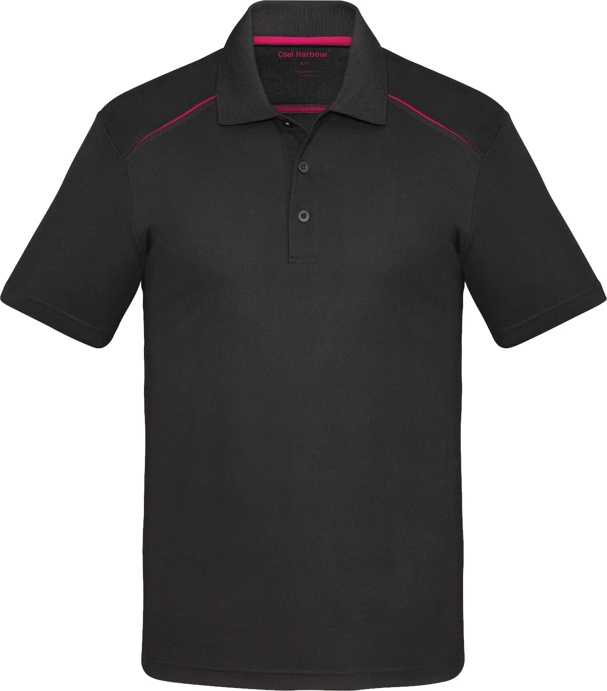 COAL HARBOUR® Snag Resistant Contrast Inset Sport Shirt Black Raspberry