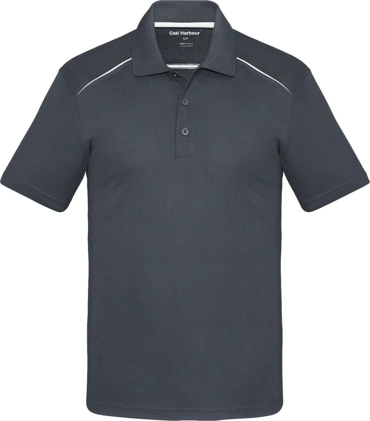 COAL HARBOUR® Snag Resistant Contrast Inset Sport Shirt Charcoal White