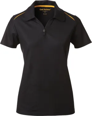 COAL HARBOUR® Women's Snag Resistant Contrast Inset Sport Shirt Black Gold