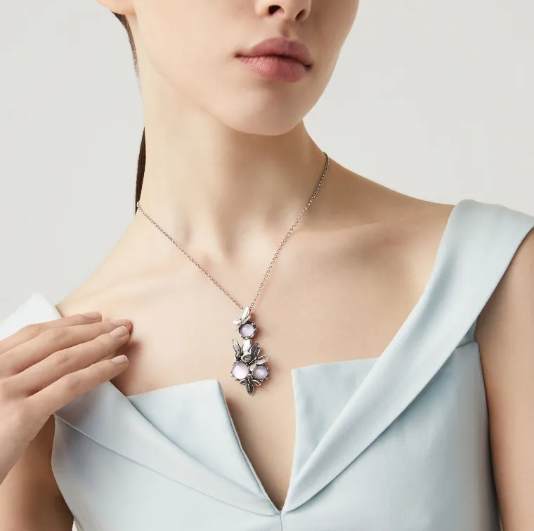 Collier Giovanni Raspini - Butterfly, Argent, Nacre et Quartz (11382)