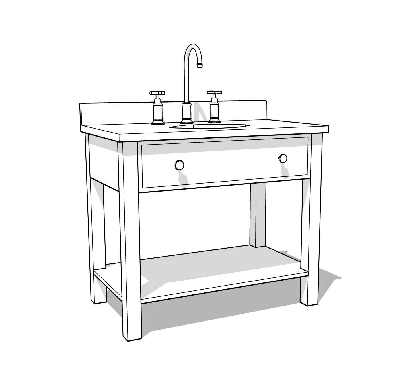 Contemporary Vanity Unit