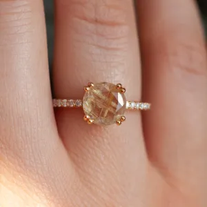 Corinne Golden Rutile Quartz Solitaire Ring