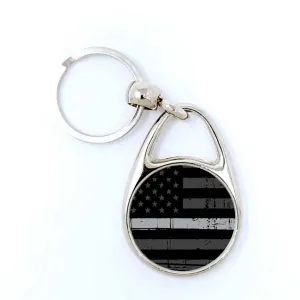 Corrections Thin Grey Line Keychain