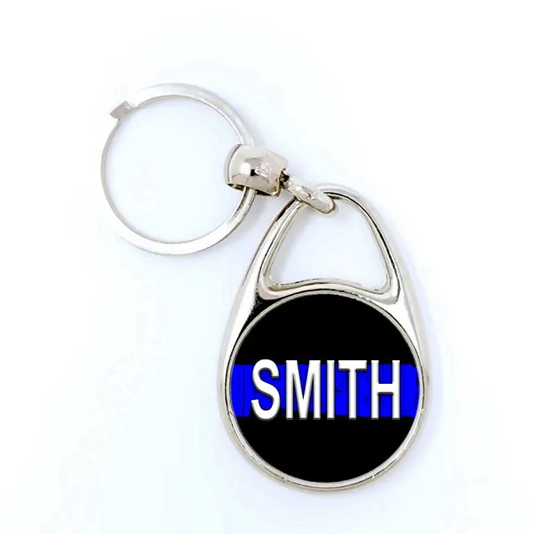 Corrections Thin Grey Line Keychain