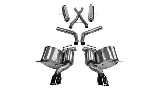 Corsa Sport Cat-Back Exhaust (Black) Jeep Grand Cherokee SRT 6.4L V8 Hemi (12-21)