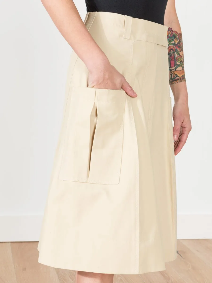 cotton gaberdine skirt