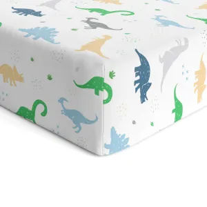 Cotton Jersey Fitted Crib Sheets – Dinosaurs