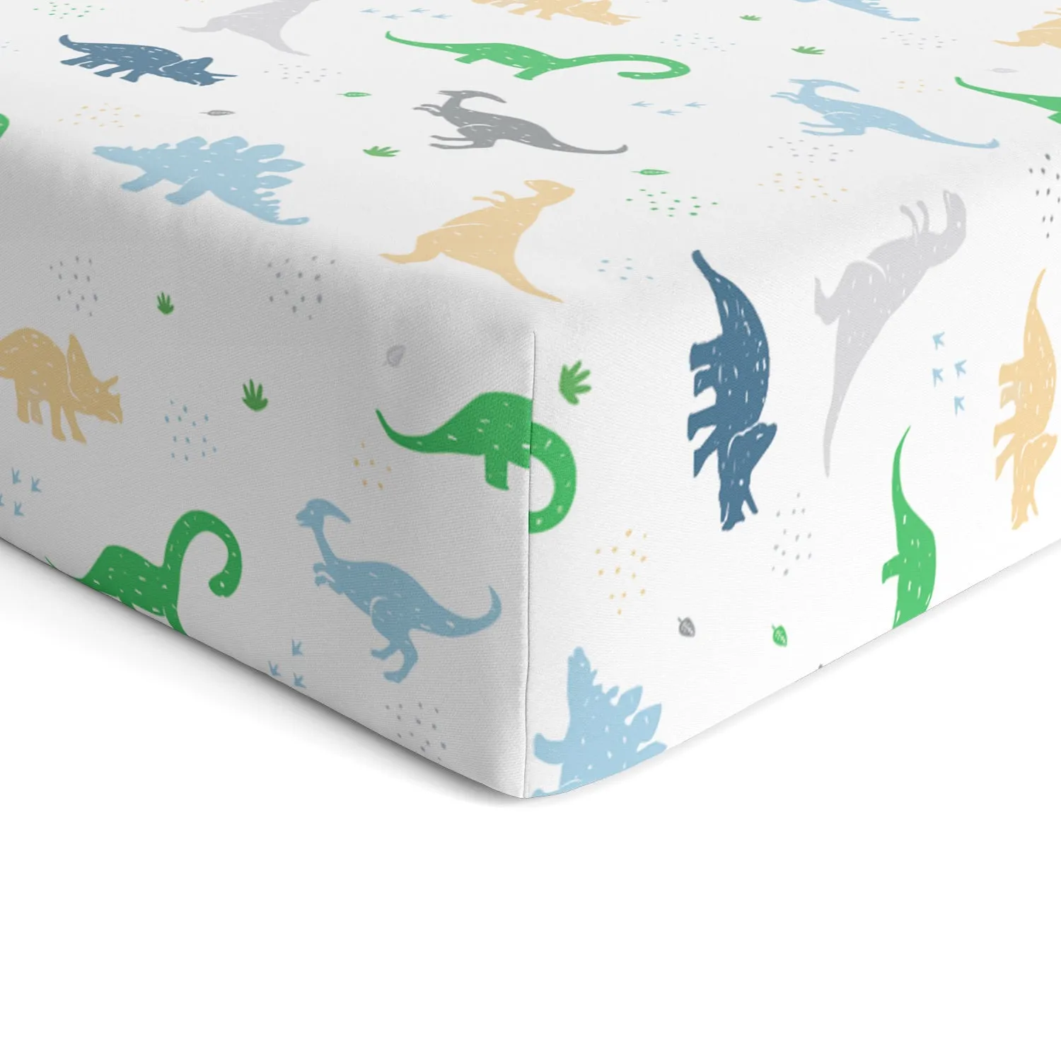 Cotton Jersey Fitted Crib Sheets – Dinosaurs