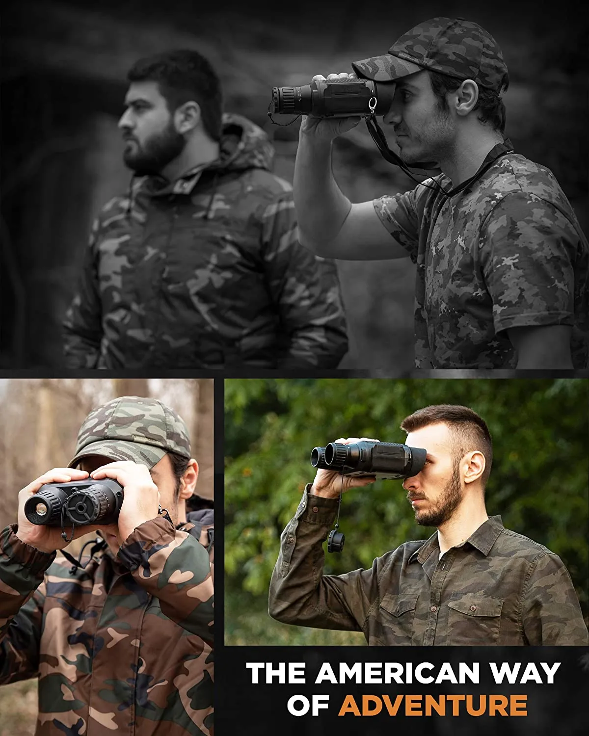CREATIVE XP Night Vision Goggles - GlassCondor Pro - Digital Military Binoculars w/ Infrared Lens - Black