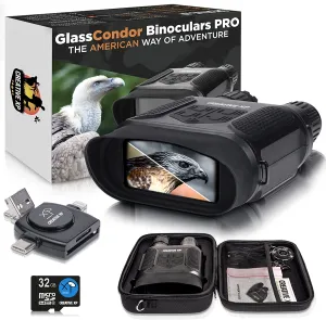 CREATIVE XP Night Vision Goggles - GlassCondor Pro - Digital Military Binoculars w/ Infrared Lens - Black