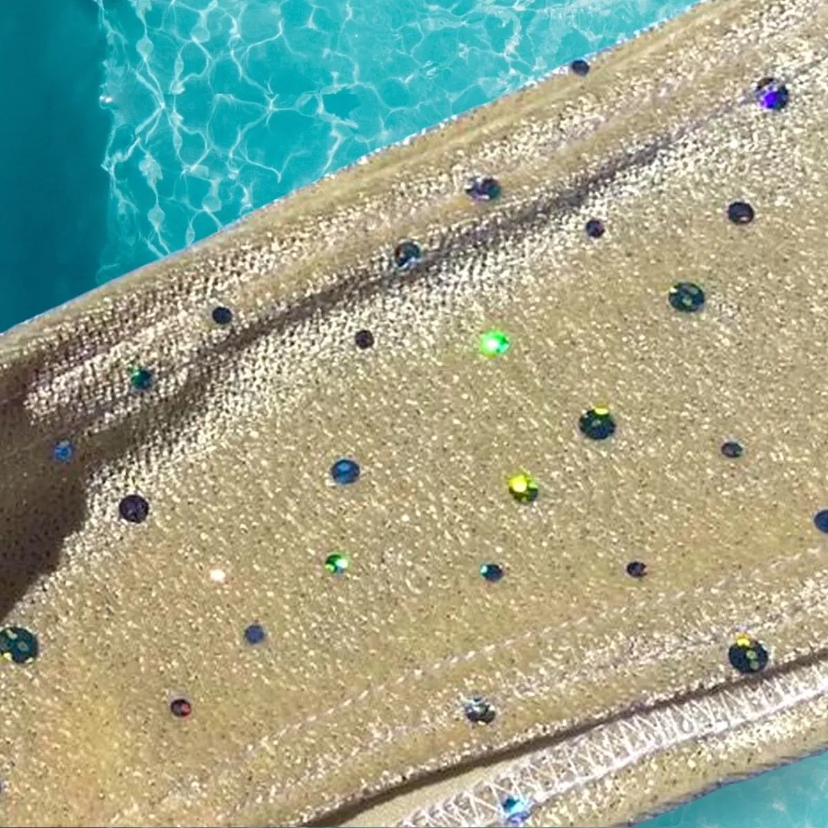 Creme Velvet Shimmer Tie Side Bikini Bottom | Denali Brand