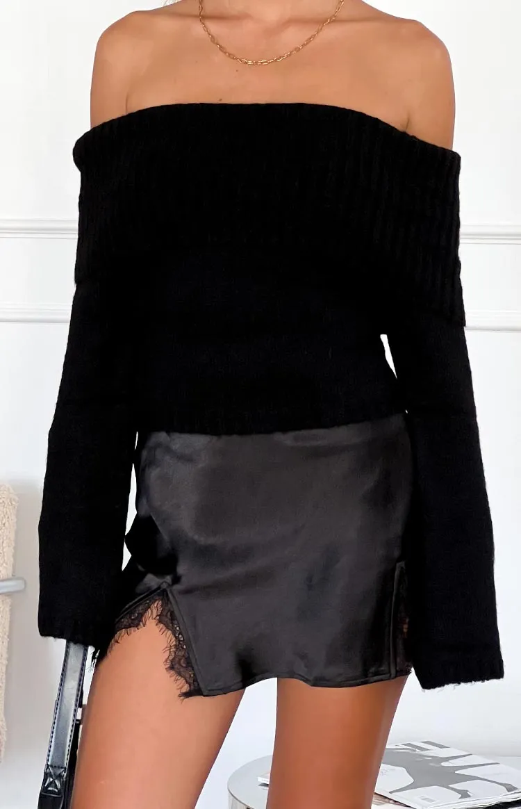 Cristina lace mini skirt black