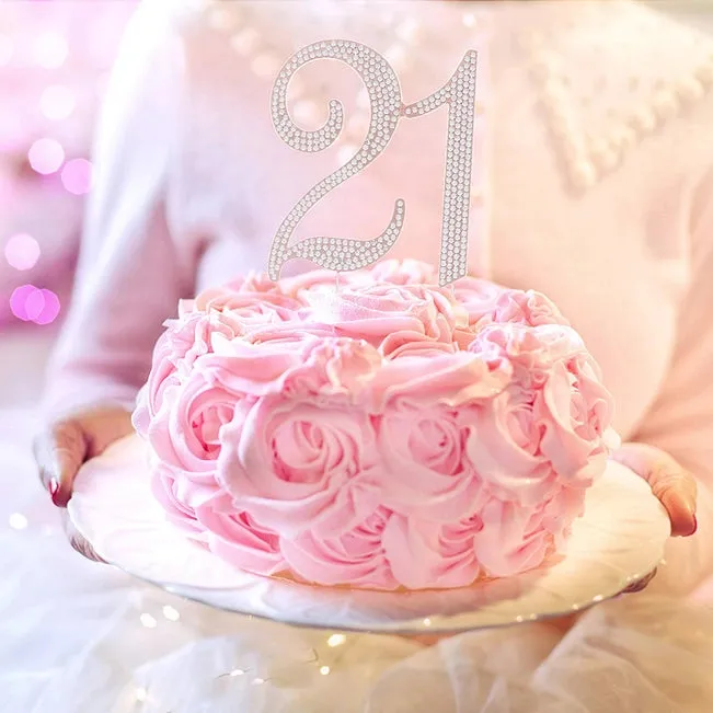 Crystal 21 Rose Gold Cake Topper