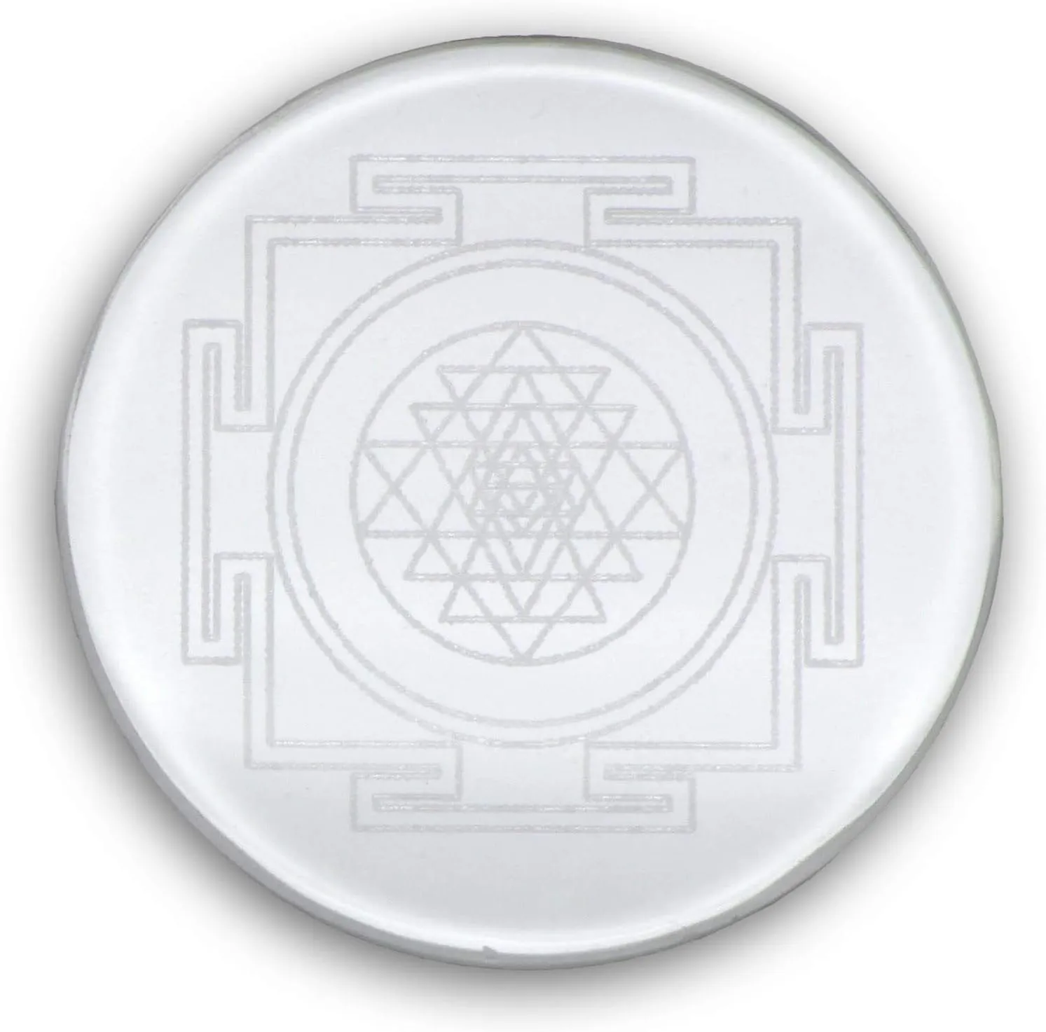 Crystal Healing Pendant - Sri Yantra Solar Form in 24K Gold Plate with Magnets & Copper Wire