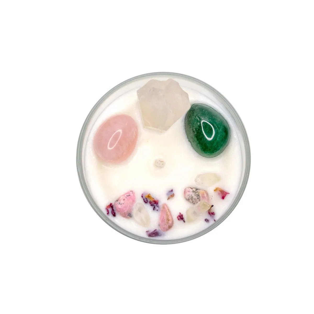 Crystal Intention Candle, Handcrafted - Love & Gentleness