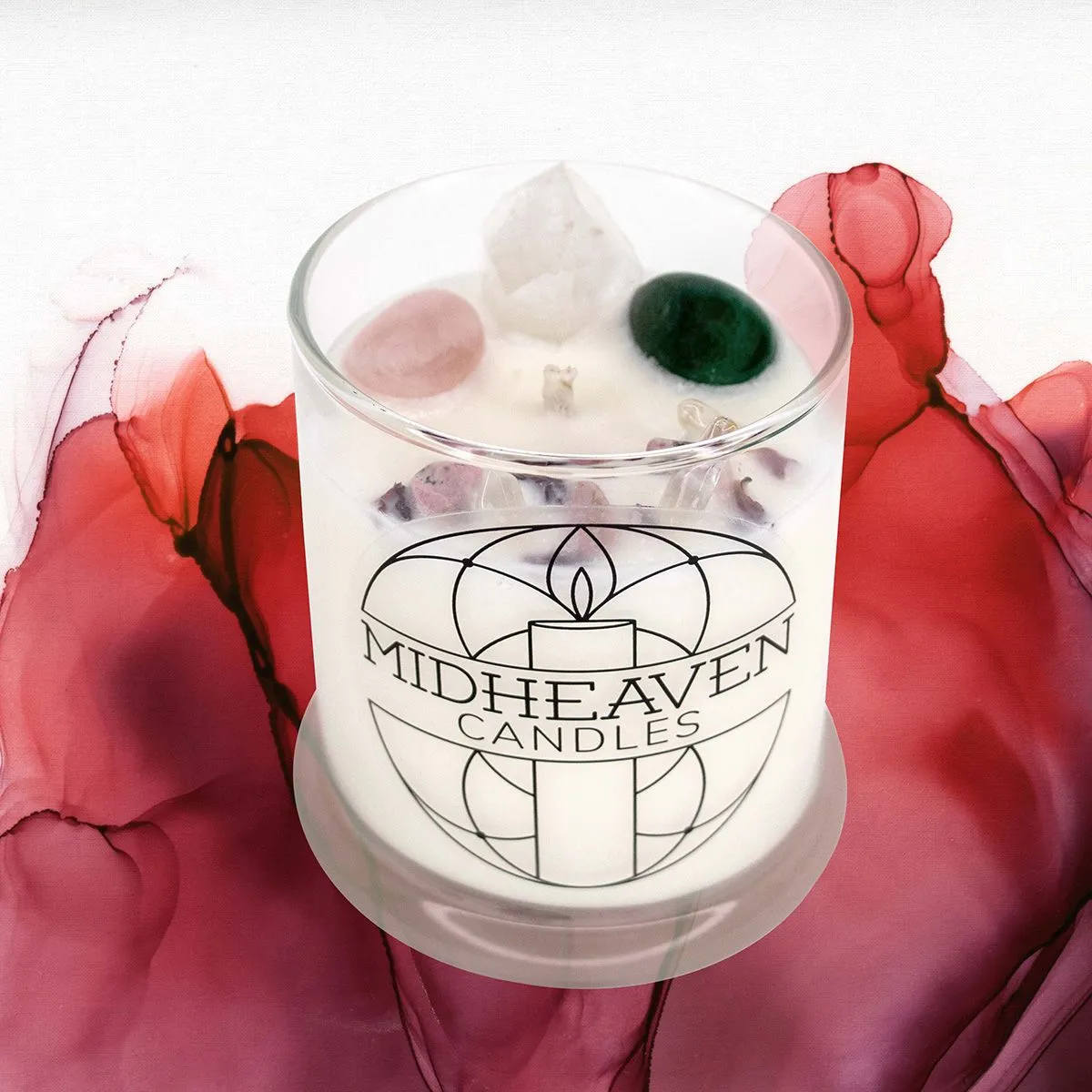 Crystal Intention Candle, Handcrafted - Love & Gentleness